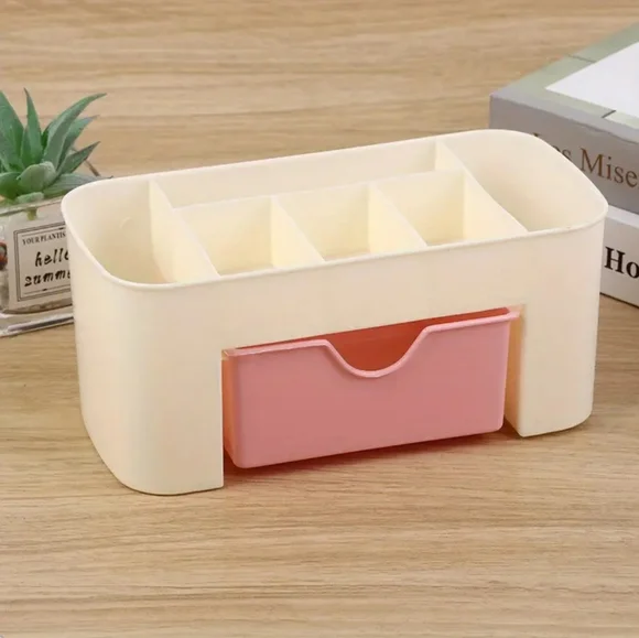 2 Cosmetic/Makeup Storage Organizers with Drawer - Pink